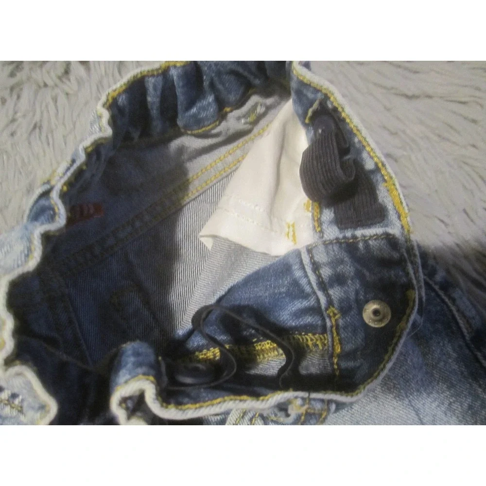 Children's Place Jean Shorts 7 Blue Denim Distressed Adjustable Waist